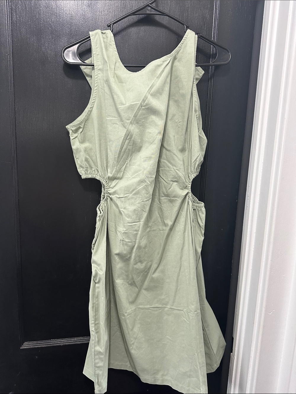 Light Sage Cutout Sleeveless Women’s Dress